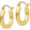 10K Yellow Gold Polished 3mm Tube Hoop Earrings (10 X