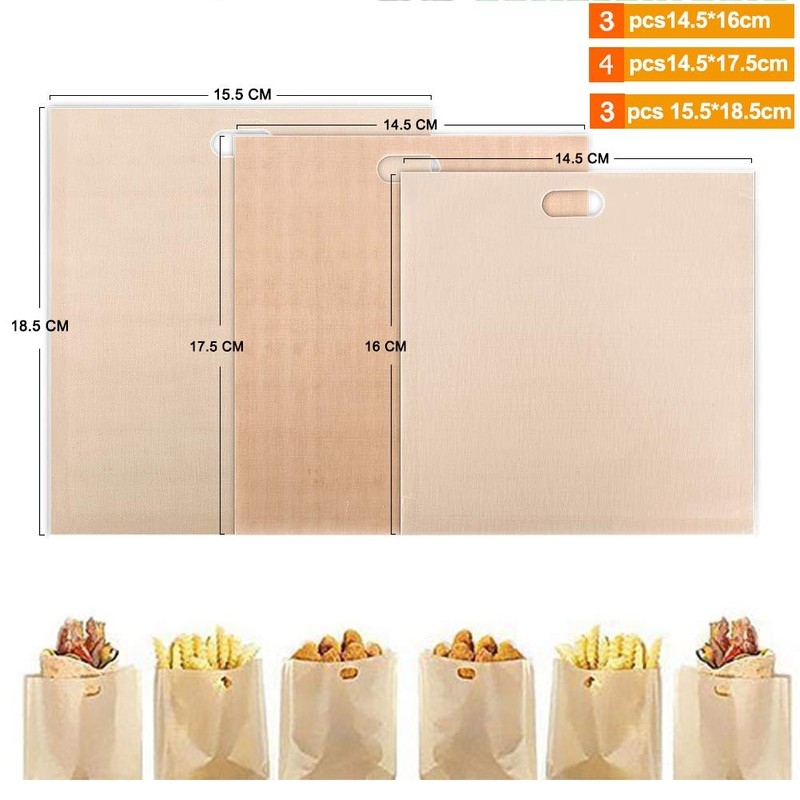 10 Toaster Bags Reusable grilled cheese bags Non Stick Toaster