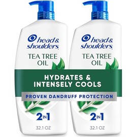 Head & Shoulders - Champú y acondicionador anticaspa de aceite de árbol de té 2 en 1, paquete doble, 1% de piritiona de zinc, champú de árbol de té co