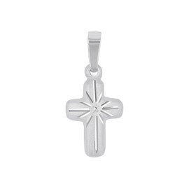 Amor Motif Pendant 925 Sterling Silver Unisex Women Men Pendant Gold Silver Cross Comes in Jewellery Gift Box, Sterling Silver, No Gemstone