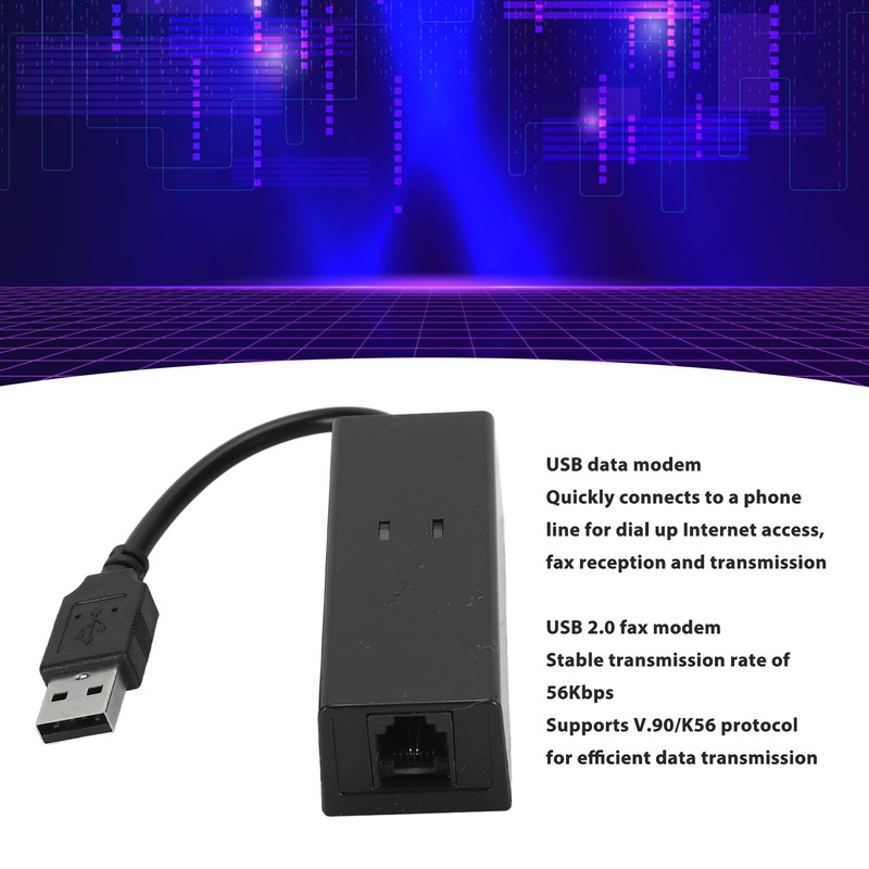 USB 56K External Dial Up Fax Data Modem Plug and