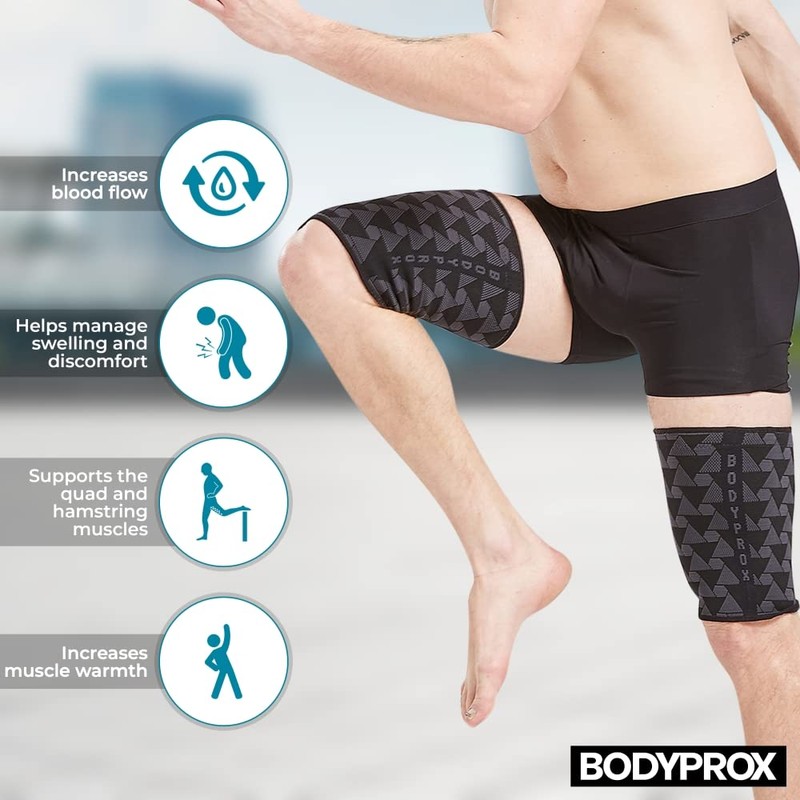 Thigh Compression Sleeve(1 Pair), Hamstring Compression Sleeve for Men and
