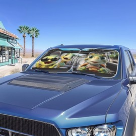TSVAGA Sea Turtle Windshield Sun Shade 2-Piece Foldable Car Front Window Sunshade, Funny Sun Visor for Car, SUV, Truck, Sedan, Machine Washable