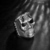 Retro Skull Head with Sun Ring Stainless Steel Gothic Punk