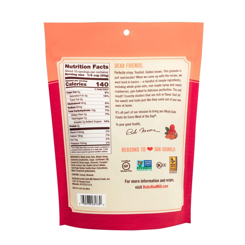 Bob's Red Mill Cranberry Almond Granola, 11oz (Pack of 1)