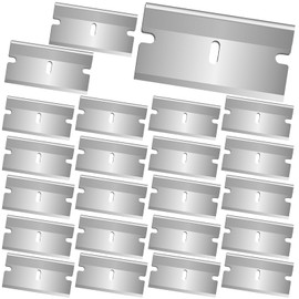 Pack of 40 Blades Ceramic Hob Scraper Replacement Blades, Premium Cardboard Steel for Glass Ceramic Hob Scraper, Safety Scraper Blades Stainless Steel, Razor Blades for Glass Scraper, Ceramic Hob,