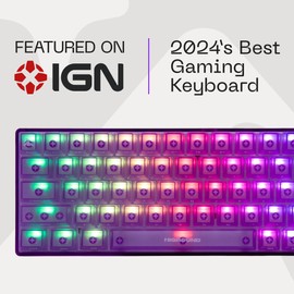 Higround Basecamp 65% Mechanical USB Wired Gaming Keyboards, Programable RGB, Transparent/Translucent, Hot-Swappable, Deep Thock Creamy Sounding PC Keyboard (LAVAROCK - White Flame Switch)