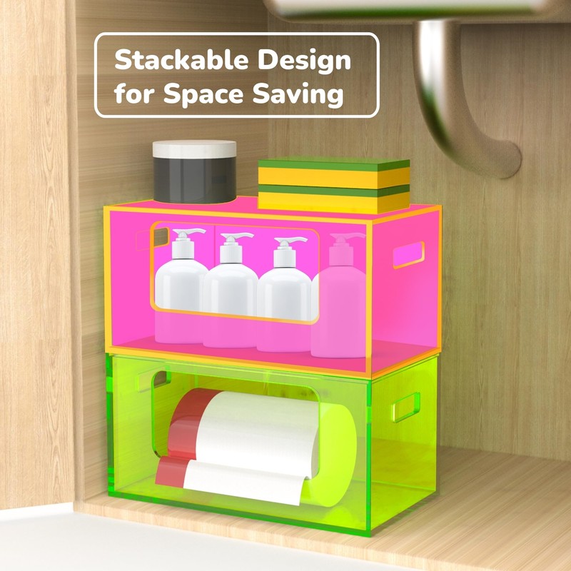 HappyDino Stackable Trash Bag Holder Dispenser Under Sink Extra Large