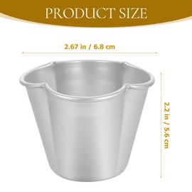 SHERCHPRY 6Pcs Pudding Molds Aluminum Baking Cups Cupcake Mould Muffin Tin Nonstick Pudding Pan Egg Tart Molds Baking Tool for Kitchen Mini Pie Tins