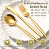 ERVILO 60-Piece Gold Silverware Set for 20, Food Grade Stainless