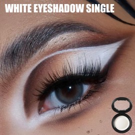 Eyeshadow Single Shimmer Make-Up Fine Powder Palette Eyeshadow, High Pigment Long-lasting Sweatproof Single Eye Shadow (White)