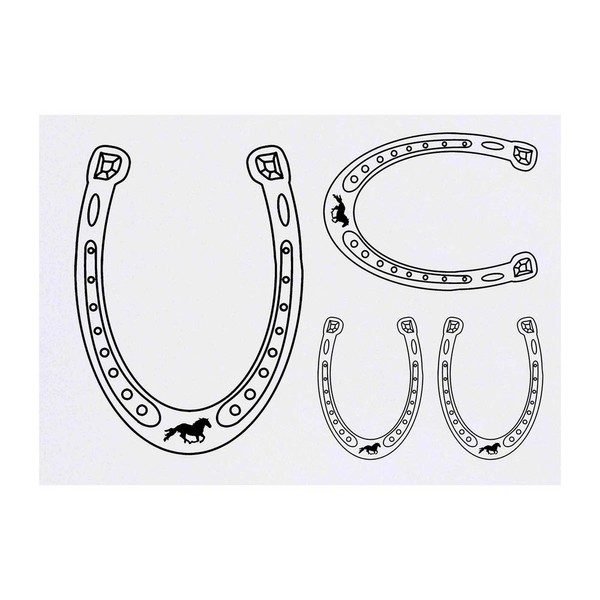 4 x 'Horseshoe' Temporary Tattoos - Water Resistant, Skin-Safe, Non-Toxic