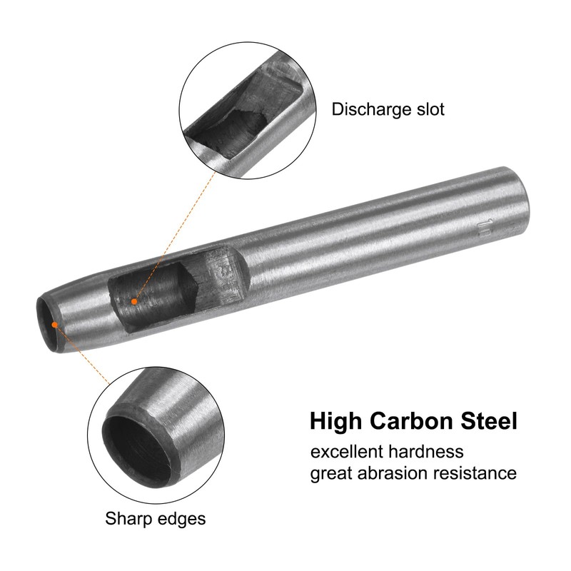 Sourcing Map Carbon Steel 10mm Round Hole Punch Tool for