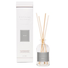 K. Hall Designs Milk Scent Boxed Diffuser Kit, Creamy-Sweet Scent with Coconut & Vanilla, Reed Diffuser Set for Home, Long Lasting Aroma Diffuser, Refillable, 8 fl oz