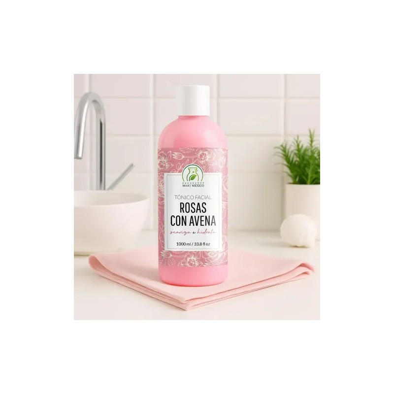 Tónico Facial Productos Mart Mexico 1L Agua De Rosas &