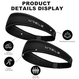 WRELS - Diadema refrescante que absorbe la humedad, para mujeres y hombres, para deportes al aire libre, fitness, yoga, tenis, fitness, entrenamiento,