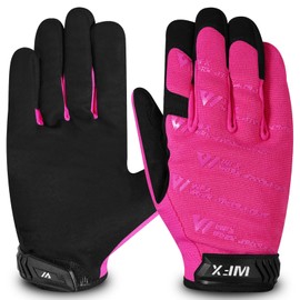 WFX Safety Work Gloves Men & Women Gardening Working Mechanic Gloves Flexible Breathable Padded Palm Protection Synthetic Leather Multi Functional Heavy Duty Construction Builder (Pink, S)