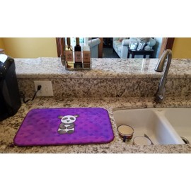 Caroline's Treasures BB7375DDM Polkadot Panda Bear Watercolor Dish Drying Mat Absorbent Dish Drying Mat Pad for Kitchen Counter Dish Drainer Mat for Countertop, 14 x 21", Multicolor