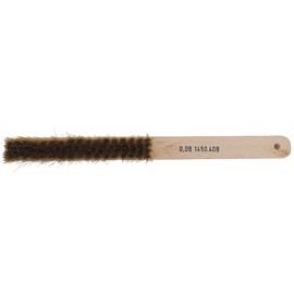 KD89 Brass Hand Brush 4 Rows with Wooden Handle - Fine (Hard Diameter 0.15 mm - Medium Diameter 0.10 mm - Soft Diameter 0.08 mm) - 220 mm - Made in Germany - Pack of 1