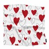 Xuwenz Funny Red Hearts Head Scarf Silk Feel Like Simple