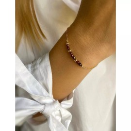 Soelle Jewelry Garnet 14kt Gold Filled Bracelet - 6