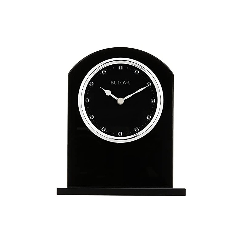 Bulova B5010 Ebony Crystal Desk Clock, Black