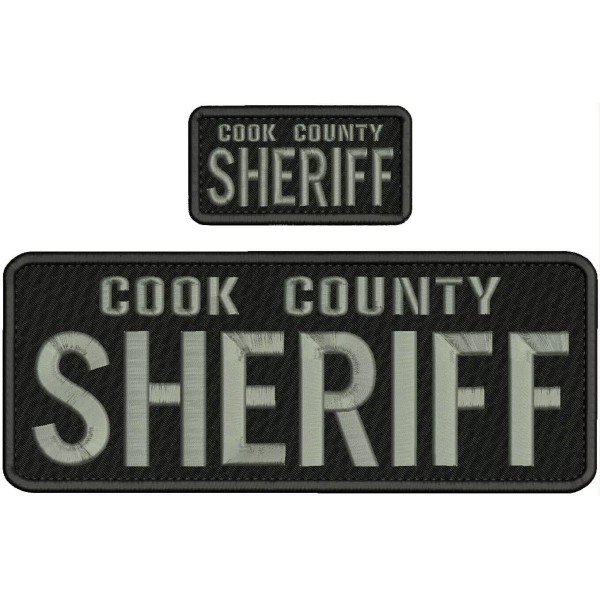 Cook C Sheriff embroidery patches 4x11 AND 2X4 hook on