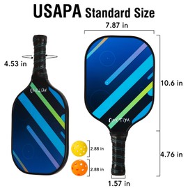 OMOTIYA Pickleball Paddles Set - Fiberglass Surface Pickleball Paddles Set with 2 Rackets,4 Pickle Balls,and 1 Portable Pickleball Bag,with Ergonomic Cushion Grip,for Men Women Kids Indoor Outdoor
