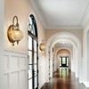 Piepooye Vintage Gold Wall Sconce with Glass Globe Shade Mid