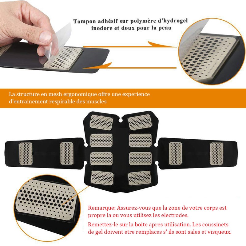 ABS Stimulator Muscle Toner Abdominal Toning Belt Workouts USB Charging
