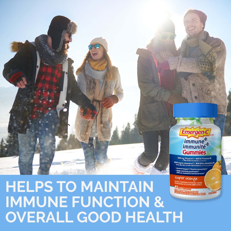 Emergen-C Immune+ 500mg Vitamin C Gummies Supplement, Immune System Booster,