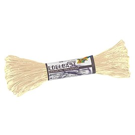 folia 9210 Raffia Edelbast, 1 Bundle of 30 m Natural, String Made of Shiny Synthetic Fibre, Ideal for Crafts, Decoration or for Arrangements, Bouquets and Other Floristry Work