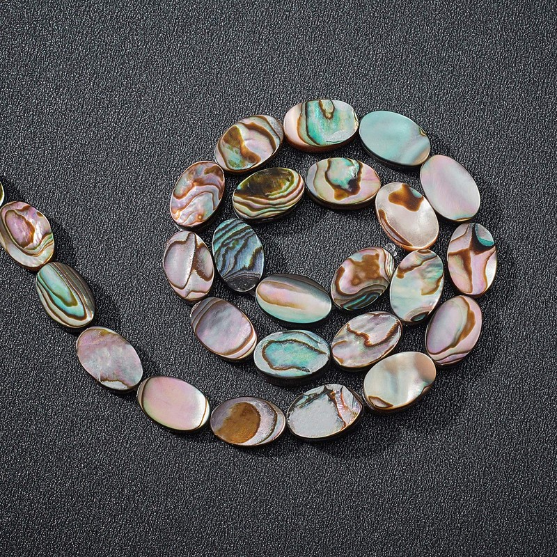 BENECREAT 30 Packs Natural Abalone Shell Oval Abalone Shell Beads