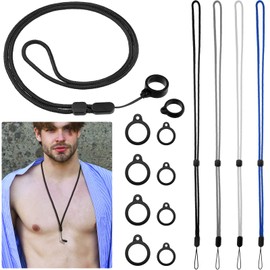 4 Colors Peritoneal Dialysis Transfer Set Adjustable Lanyard with Release Buckle Detachable Secure PD Peritoneal Dialysis Accessories with 2 Sizes 8 Silicone Rings
