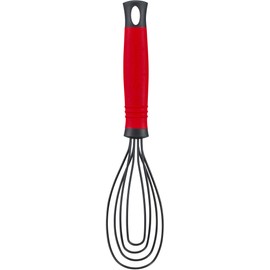 Le Creuset Revolution Flat Ergonomic Silicone Whisk, Black, 10.5" x 2.5"