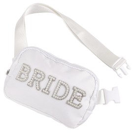 Framendino, Pearl Bride Belt Bag Bride to Be Fanny Pack Waist Bag with Adjustable Strap for Bachelorette Party