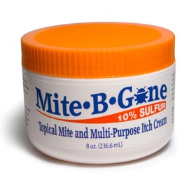 Mite-B-Gone Mite Cream & Bite Relief - 10% Natural Blend Sulfur Cream for Multi-Purpose Bites, Redness, Itching, & Irritation | Safe for Kids and Adults | Fast & Effective for All Skin Types| 8 oz