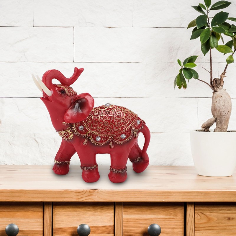 CHEOTIME Elephant Statue, Wealth Lucky Feng Shui Elephant Figurine Home