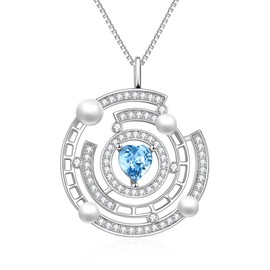 VENACOLY Planet Necklace Sterling Silver Galaxy Pendant Necklace Planet Jewellery Gifts for Women