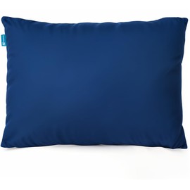 Nappler Blue Small Shredded Memory Foam Pillow for Travel and Camping - Compressible Medium Firm Bed Pillow, Breathable Cover, Machine Washable, Backpacking, Airplane and Car