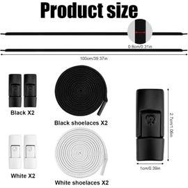 4 Pares Cordones Elásticos para Zapatos, Agujetas para Tenis, Agujetas Elásticas, Hebilla, Cordones de Silicona para Adultos, sin Nudos, Ajuste Perfecto para Todo Tipo de Zapatos