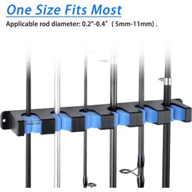 Fishing Rod Holder, 6-Rod Wall Mounted Fishing Pole Holder Horizontal Vertical Fishing Pole Storage Fishing Pole Organizer for Garage Boat in Vehicle Travel