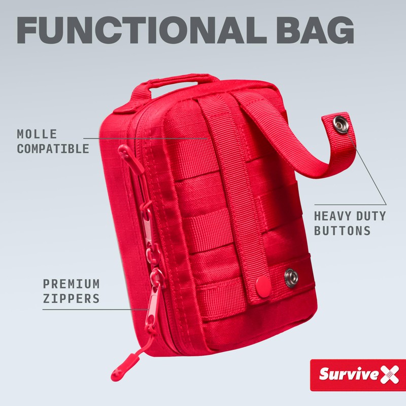SurviveX Small First Aid Kit for Car, Travel & Home