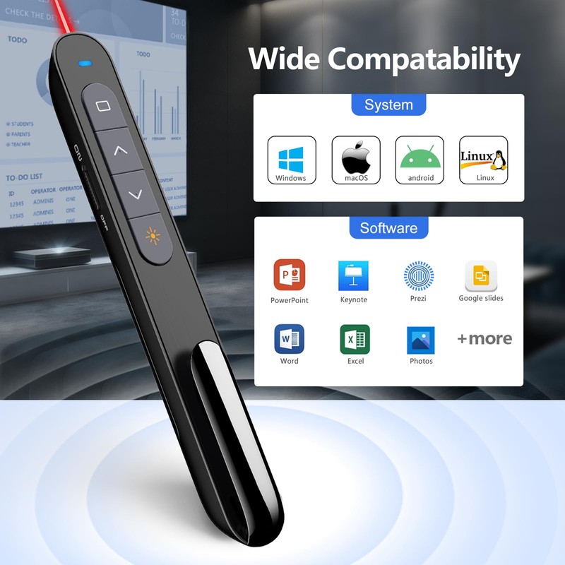 Norwii 2.4G Multifunction Wireless Presenter with Pointer for PowerPoint Presentation