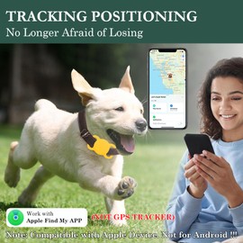 Dog Location Tracker, Waterproof Pet Tracker, MFi Certificated Tracking Device, Bluetooth with Collar Holder, No Monthly Fee, Works with Find My, Not GPS Tracker (iOS Only) (Orange)