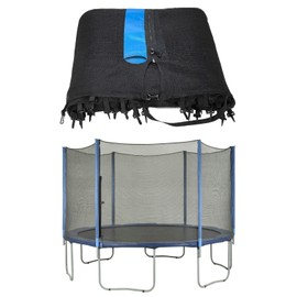 Upper Bounce Trampoline Safety Enclosure Net, Fits 15 FT Round Frame, Using 8 Poles - Installs Outside of Frame