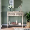 COSIEST Console Table with 2 Drawers, MDF Narrow Entryway Table