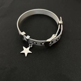Y2K Star Bracelets For Women Gothic Punk Link Bracelet Stainless Steel Adjustable Aesthetic Bangle Bracelet Friendship Birthday Gifts Party Accessories-Silver Star