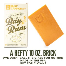 Duke Cannon Supply Co. Bay Rum Bender Bundle for Men - Thick High-Viscosity Body Wash, Big Brick of Soap Bar & Solid Cologne (Citrus Musk, Cedarwood, Island Spice Scent)