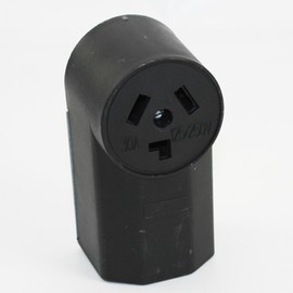 EATON WD125 Dryer Electrical Receptacle, V, 30 A, 3 Pole, 3 Wire , Black